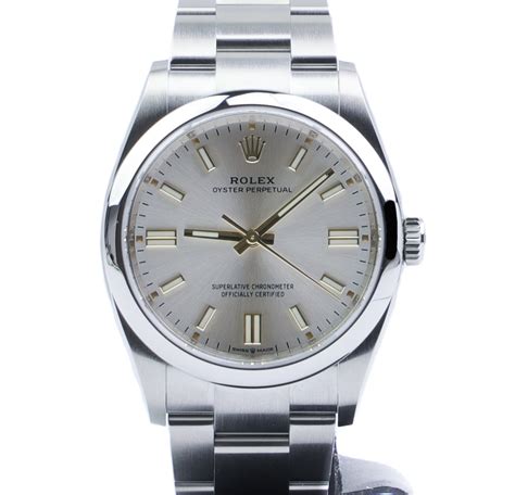 oyster perpetual rolex silver|rolex oyster perpetual watch size.